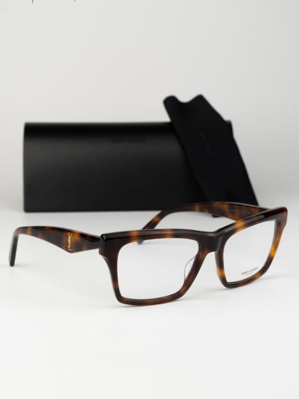Saint Laurent Women Eyeglasses Havana Rectangular SLM104OPT 003 NEW AUTHENTIC